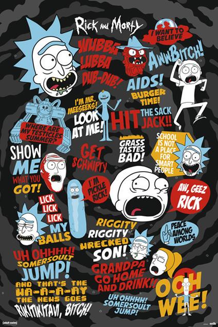 Rick & Morty: Grupo Erik - Quotes (Poster 61x91,50 Cm)