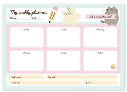 Block Planner settimanale A4 Pusheen Foodie - 21x29,8 cm