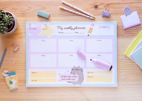 Grupo Erik Planning da Tavolo Pusheen A3, con planner settimanale e 54 fogli a strappo, 29,7x42 cm - 2