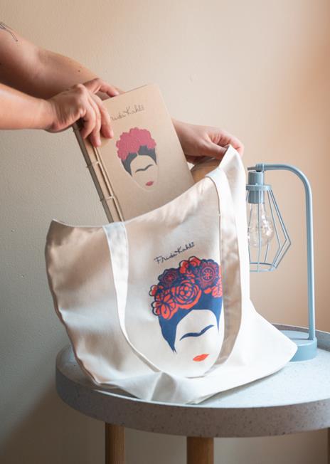 Borsa shopper Frida Kahlo 100% tela di cotone eco friendly