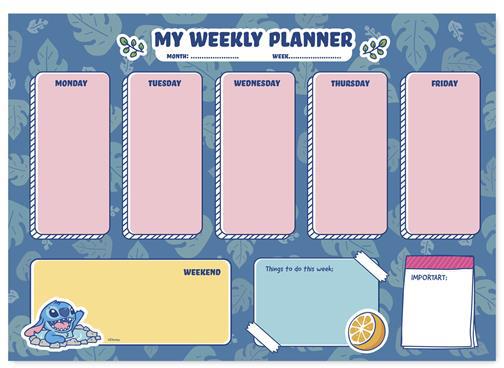 Bloc Planner Blocco Settimanale A4 Disney Stitch