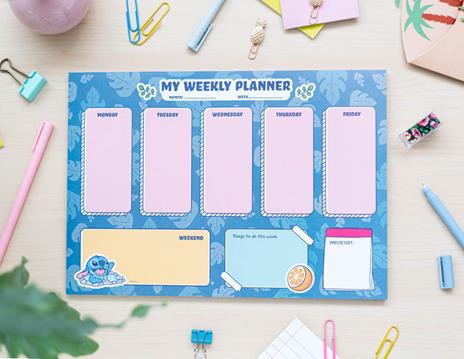 Bloc Planner Blocco Settimanale A4 Disney Stitch - 2