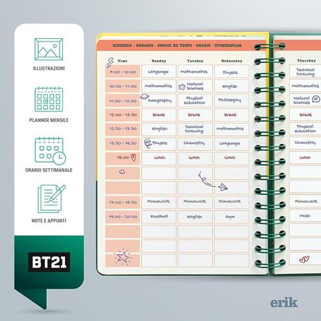 Agenda Scolastica 2023/2024 Vista Settimanale A5 12 Mesi Bt21 - 3