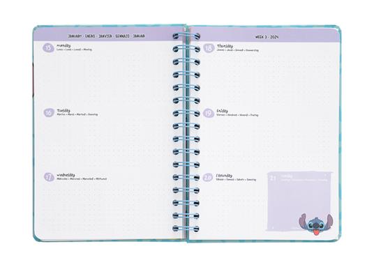 Agenda Scolastica 2023/2024 Vista Settimanale A5 12 Meses Disney Stitch - 4