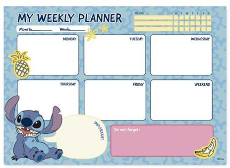 Planner Settimanale A4 Disney Stitch Tropical