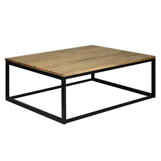 Tavolino basso da salotto industriale vintage, Nero, 80 x 120 x 37 cm - DS  Muebles - Casa e Cucina | IBS