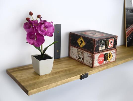 Mensola in Legno e Metallo, stile industriale vintage, 20 x 120 x 1,8 cm -  DS Muebles - Idee regalo | IBS