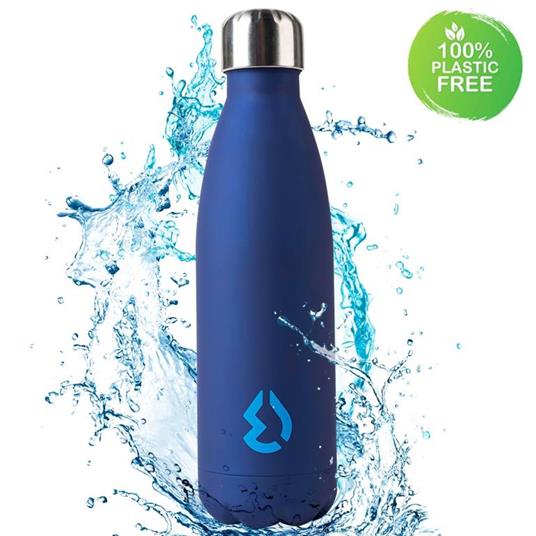 Borraccia Bottiglia Termica Acqua Caldo Freddo Acciaio Inox 500Ml Sport Blu  - ND - Idee regalo | IBS