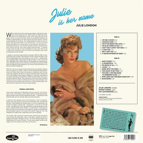 Julie Is Her Name - Vinile LP di Julie London - 2