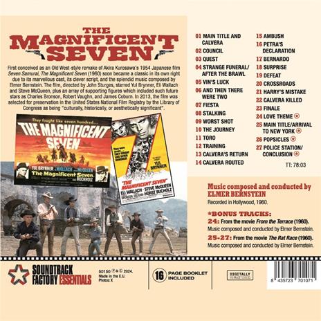 The Magnificent Seven (Colonna Sonora) - CD Audio di Elmer Bernstein - 2
