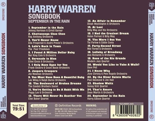 Songbook. September in the Rain - CD Audio di Harry Warren - 3