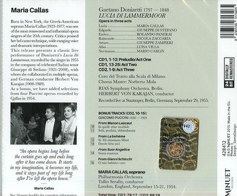 Lucia di Lammermoor - CD Audio di Maria Callas,Giuseppe Di Stefano,Rolando Panerai,Gaetano Donizetti,Herbert Von Karajan - 2