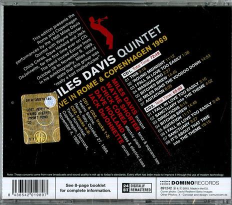 Live In Rome & Copenhagen 1969 - CD Audio di Miles Davis - 2