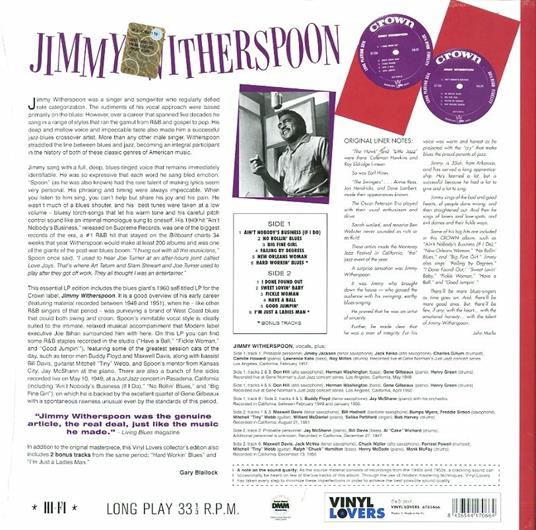 Jimmy Witherspoon (+ Bonus Tracks) - Vinile LP di Jimmy Witherspoon - 2