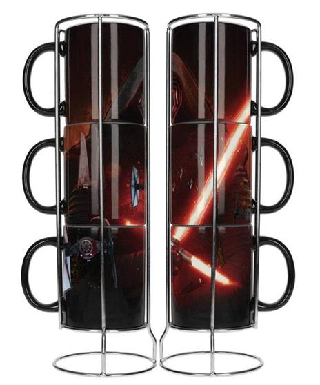 Star Wars The Force Awakens: Kylo Lightsaber 3 Stackable Ceramic Mugs - 2