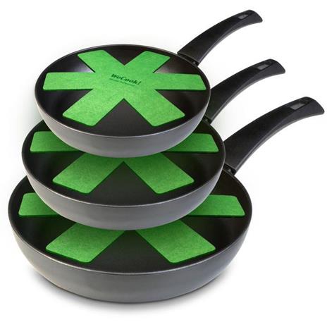 Wecook Ecogreen Set 3 Padelle 18-22-26 cm Alluminio Forgiato, Induzione, Antiaderente senza PFOA  Nero - 2