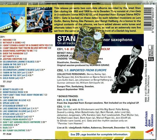 In Stockholm - Imported from Europe - CD Audio di Stan Getz - 2