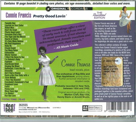 Plenty Good Lovin' 1956-1962 - CD Audio di Connie Francis - 2