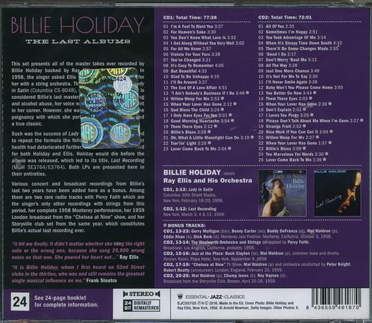 Last Albums (Remastered) - CD Audio di Billie Holiday - 2