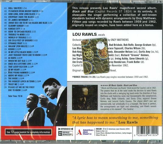 Black and Blue (Remastered) - CD Audio di Lou Rawls - 2