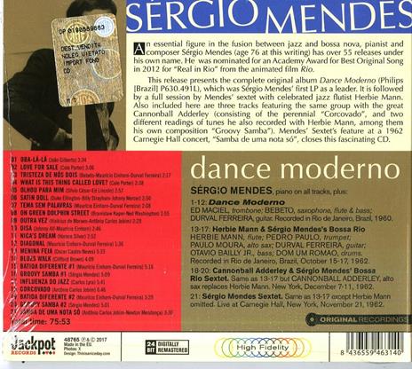 Dance Moderno (Bonus Track) - CD Audio di Sergio Mendes - 2