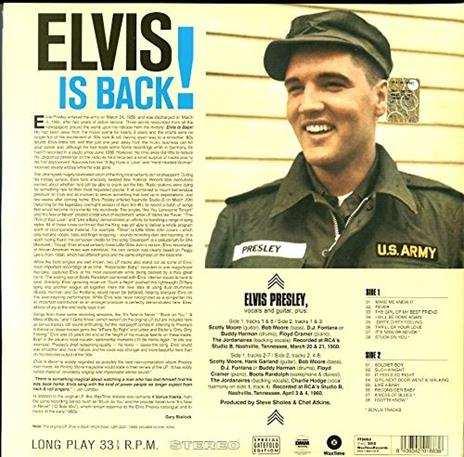 Elvis Is Back! (Solid Orange Vinyl) - Vinile LP di Elvis Presley - 2