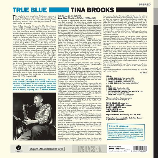 True Blue - Vinile LP di Tina Brooks - 2