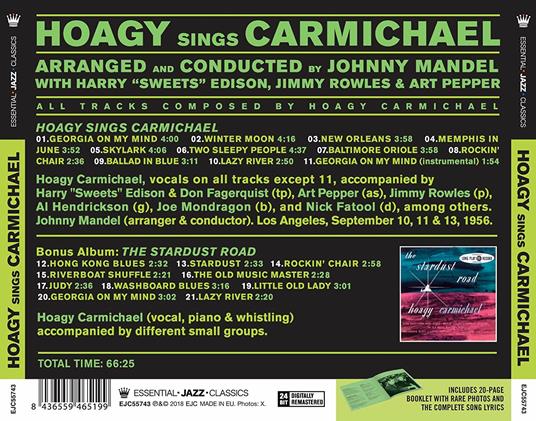 Hoagy Sings Carmichael - The Stardust Road - CD Audio di Hoagy Carmichael - 2