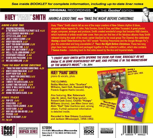 Having a Good Time - 'Twas the Night Before Christmas - CD Audio di Huey Smith - 2