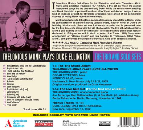 Thelonious Monk Plays Duke Ellington - CD Audio di Thelonious Monk - 2