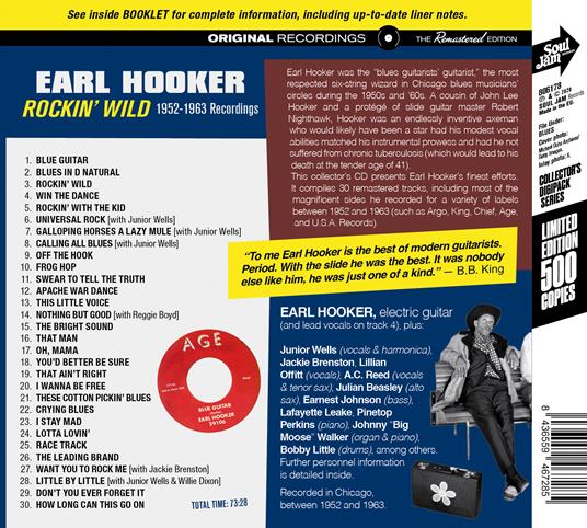 Rockin' Wild. 1952-1963 Recordings - CD Audio di Earl Hooker - 2