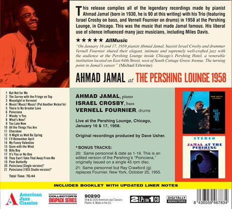 At the Pershing Lounge 1958 - CD Audio di Ahmad Jamal - 2