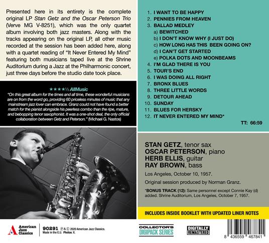 Stan Getz and the Oscar Peterson Trio - CD Audio di Stan Getz - 2