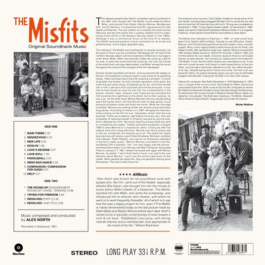 The Misfits (Colonna Sonora) - Vinile LP di Alex North - 2