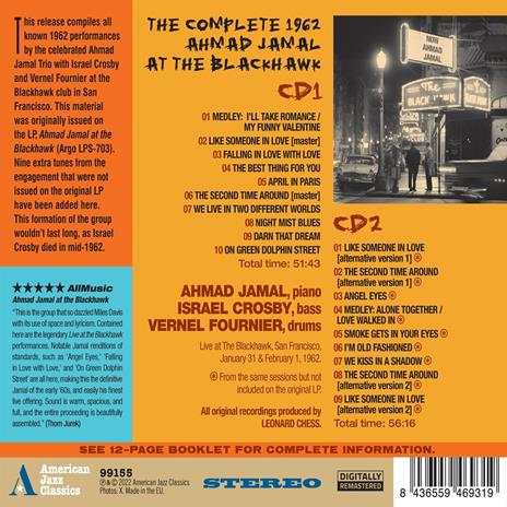 The Complete 1962 At The Blackhawk - CD Audio di Ahmad Jamal - 2