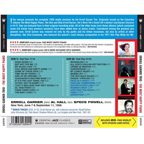 Most Happy Piano The 1956 Studio Sessions - CD Audio di Erroll Garner - 2