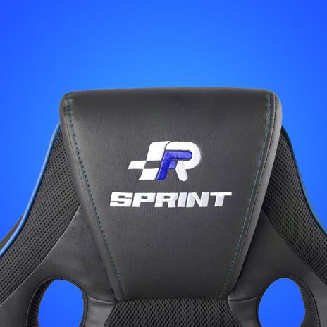 Blade Sprint, Sedia da gioco per simulatore di corse, Nero, Blu, Carbonio, Tessuto, Pelle - 4