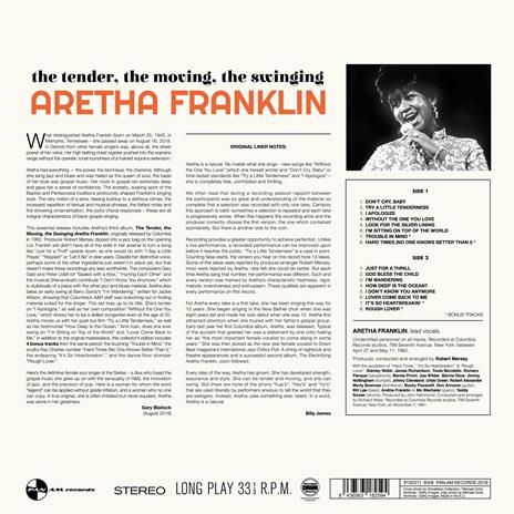 The Tender, The Moving, The Swinging [Lp - Vinile LP di Aretha Franklin - 2