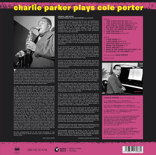 Plays Cole Porter (Yellow Coloured Vinyl) - Vinile LP di Charlie Parker - 2
