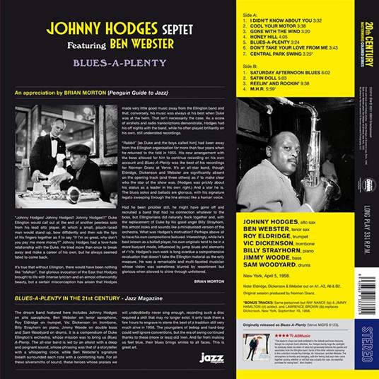 Blues-A-Plenty (Limited Edition Red Vinyl) - Vinile LP di Johnny Hodges - 2