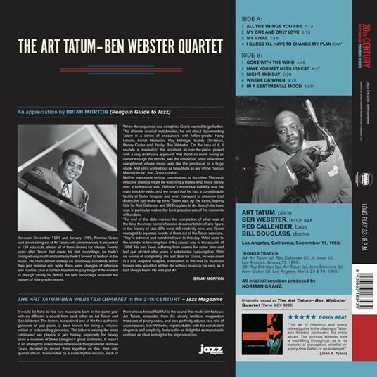 Art Tatum & Ben Webster Quartet (Limited Edition) - Vinile LP di Ben Webster,Art Tatum - 2