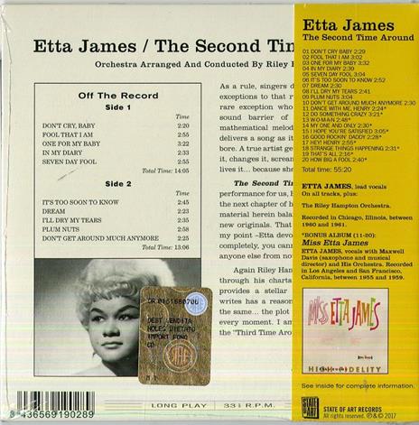 The Second Time Around - Miss Etta James - CD Audio di Etta James - 2