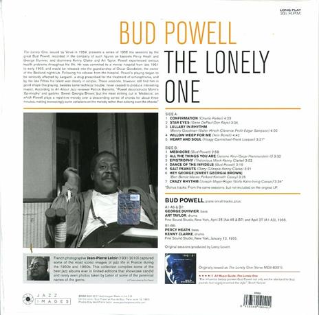 The Lonely One (180 gr. Gatefold) - Vinile LP di Bud Powell - 2