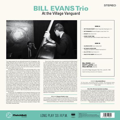 The Village Vanguard Sessions - Vinile LP di Bill Evans