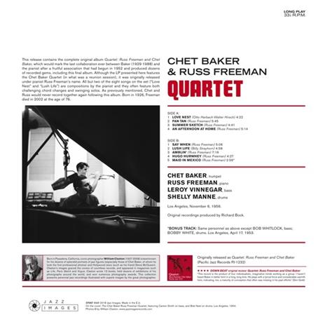 Quartet (Gatefold) - Vinile LP di Chet Baker,Chico Freeman - 2