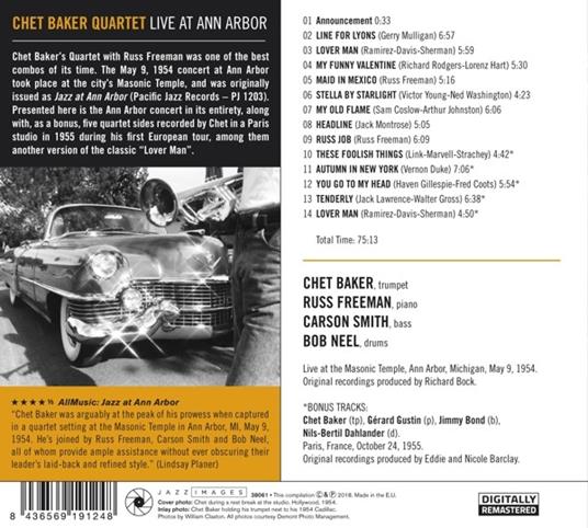 Live at Ann Arbor (Digipack) - CD Audio di Chet Baker - 2