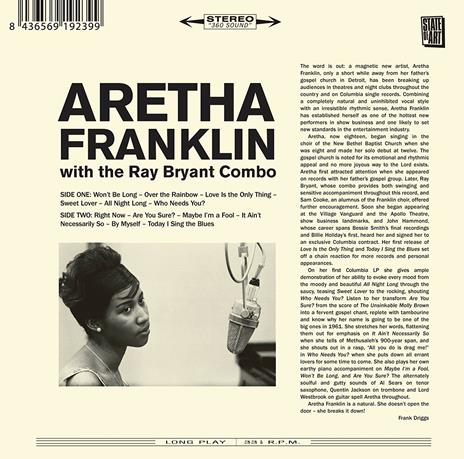 Aretha Franklin with the Ray Bryant Trio ( + Bonus Tracks) - CD Audio di Aretha Franklin,Ray Bryant - 2