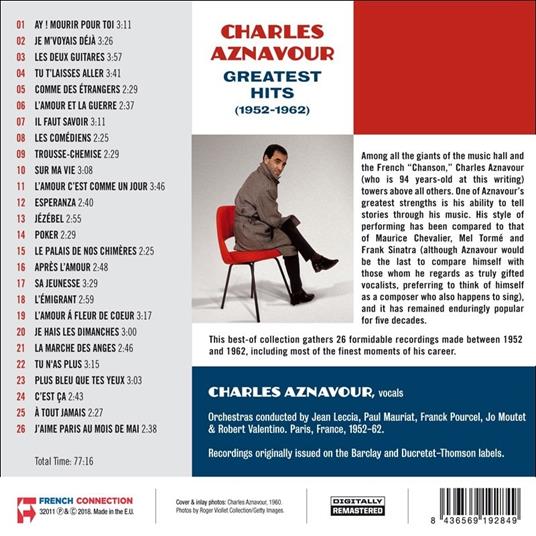 Greatest Hits 1952-1962 - CD Audio di Charles Aznavour - 2