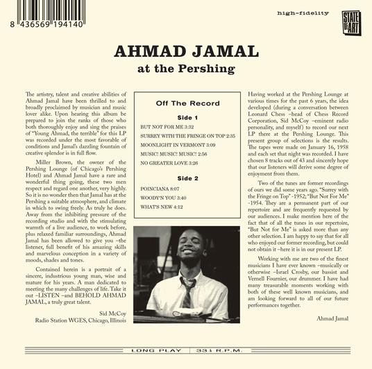 Complete Live At The Pershing Lounge 1958 - CD Audio di Ahmad Jamal - 2