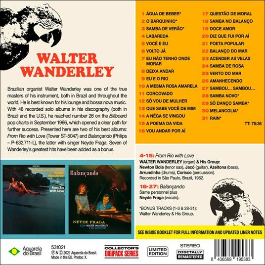 From Rio with Love - Balancando - CD Audio di Walter Wanderley - 2